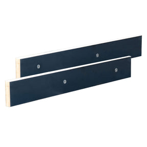 Pair of MDF router table fence faces with screws on white background