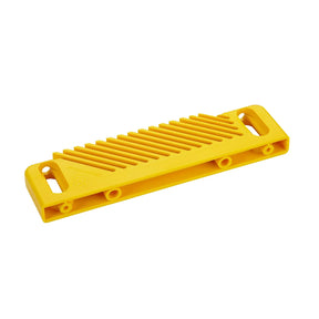 Yellow plastic woodworking featherboard for table saw or router table safety