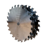 Dadonator stacked dado saw blade set on a white background.