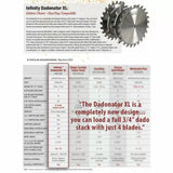 Infinity Tools Dadonator XL, 8" Stacked Dado Saw Blade Set, 5/8" Arbor