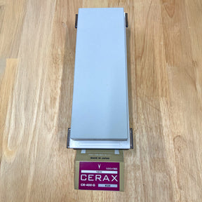 Suehiro Cerax CR-400-G 320 grit sharpening stone on wood surface