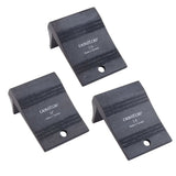Set of three Veritas dovetail guides for woodworking with labeled angles on white background