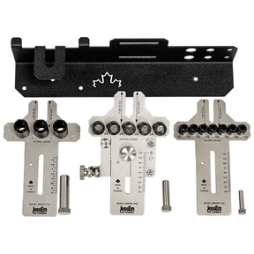 Precision woodworking drill guide jigs and accessories set for accurate hole drilling