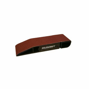 Milescraft hand sanding block with abrasive sandpaper, woodworking tool on white background