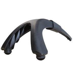 Black plastic woodworking push block with ergonomic handle for workshop safety