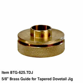 5/8 inch brass guide for tapered dovetail jig with knurled edge, woodworking accessory