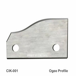 Ogee profile carbide insert knife for woodworking, CIK-001, with mounting holes