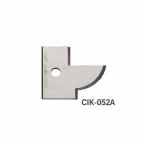 CIK-052A carbide woodworking insert knife with curved cutting edge on white background