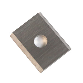 Square carbide replacement cutter for woodworking tools with center mounting hole