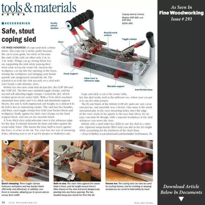 Coping & Crosscut Sleds, for Precise, Clean End-Grain Cuts