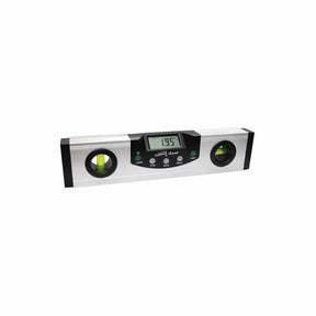 Digital magnetic level with LCD display and dual bubble vials for woodworking precision