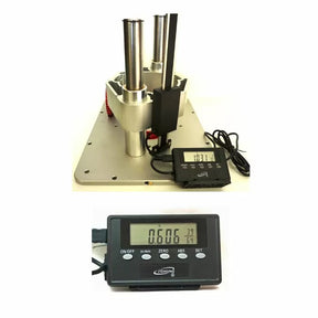 Digital router lift mechanism with LCD control display for precise woodworking adjustments