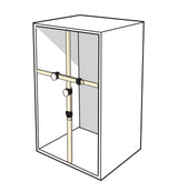 Cabinet box with adjustable crossbars and clamps for woodworking alignment