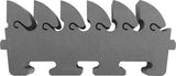 Gray brush bar with serrated edge on a white background