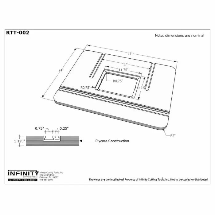 New & Improved Router Table Top With Microdot Slick Surface & Plycore Construction