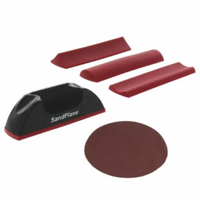 Woodworking sandplane set with interchangeable sanding pads and sanding disc
