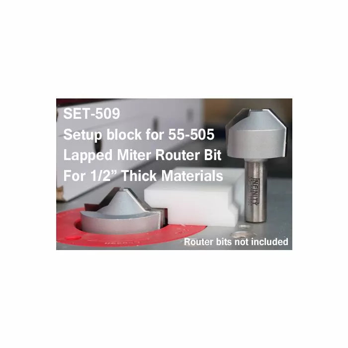 Setup Block For 55-505, Lapped Miter Router Bit Set - 1/2" Material