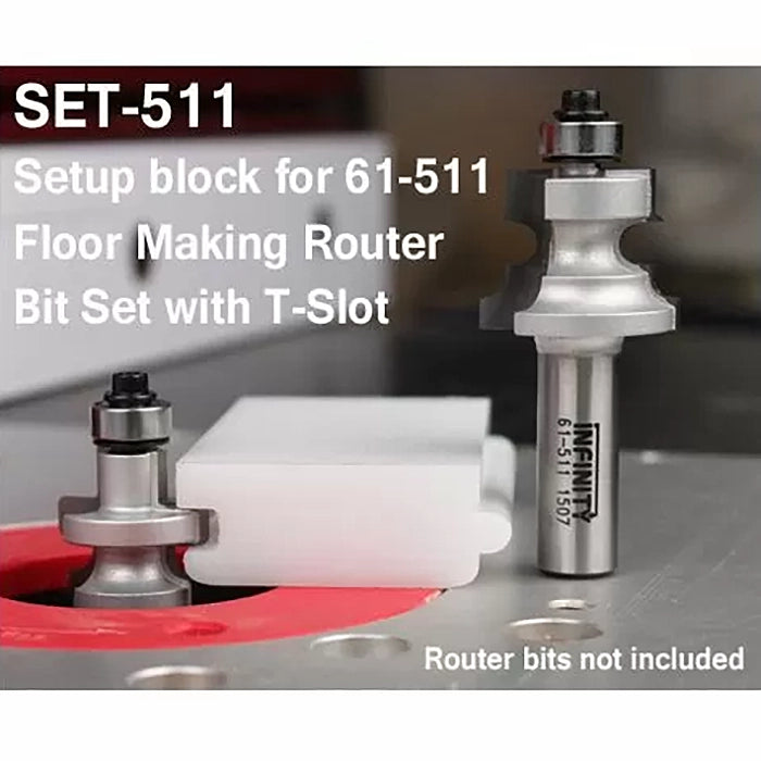 Infinity Tools Setup Block For 61-511, Floor Making Router Bit Set