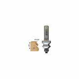 Wood router bit with measurement details on a white background