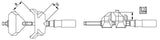 Technical drawing of a Bessey corner clamp